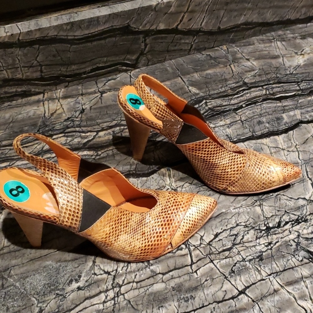 Latitude femme genuine snakeskin mules 38.5